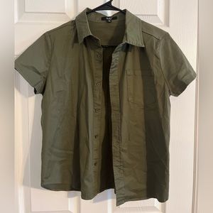 Army Green Button Up Blouse